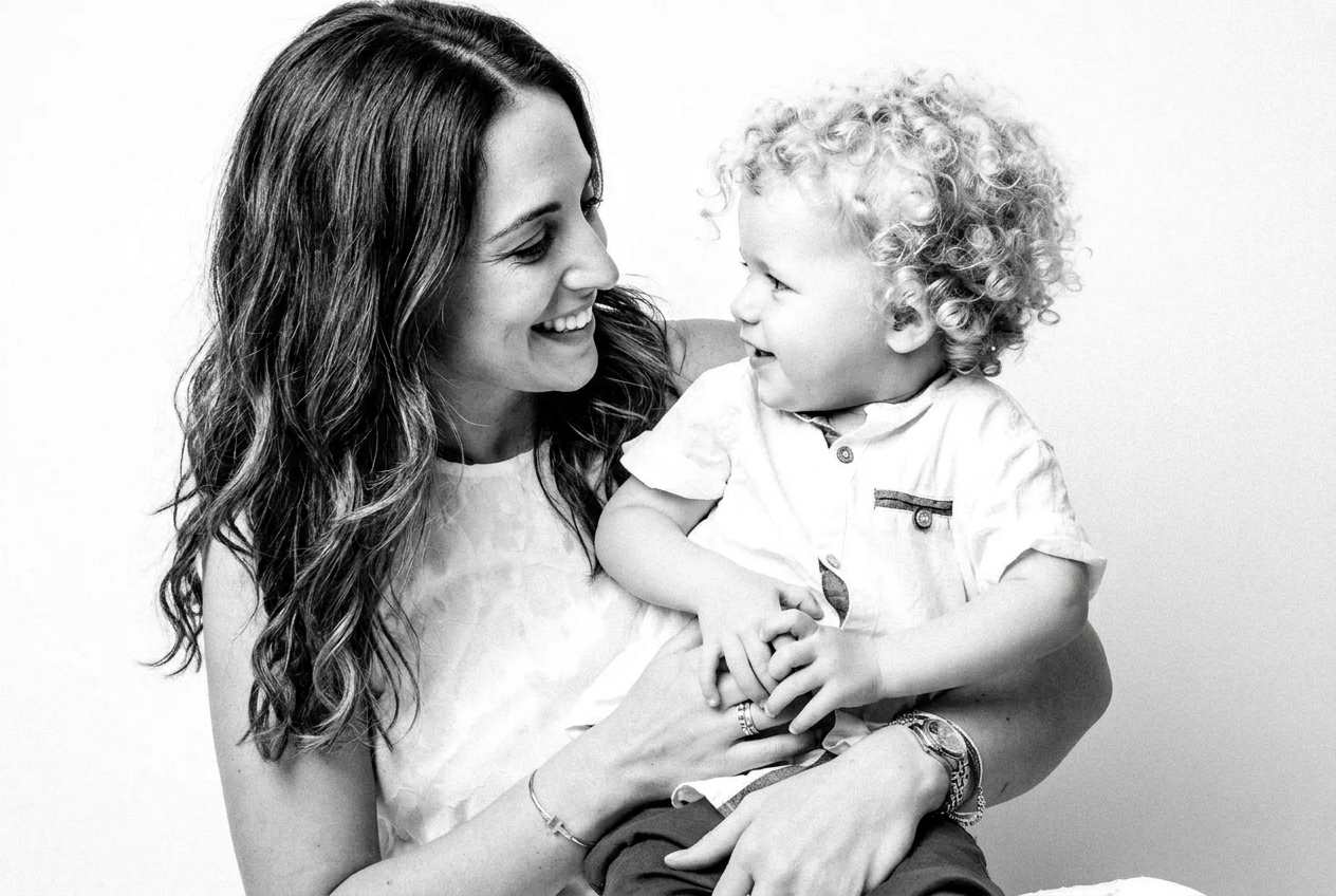 Retrato de familia completa en estudio, Madrid