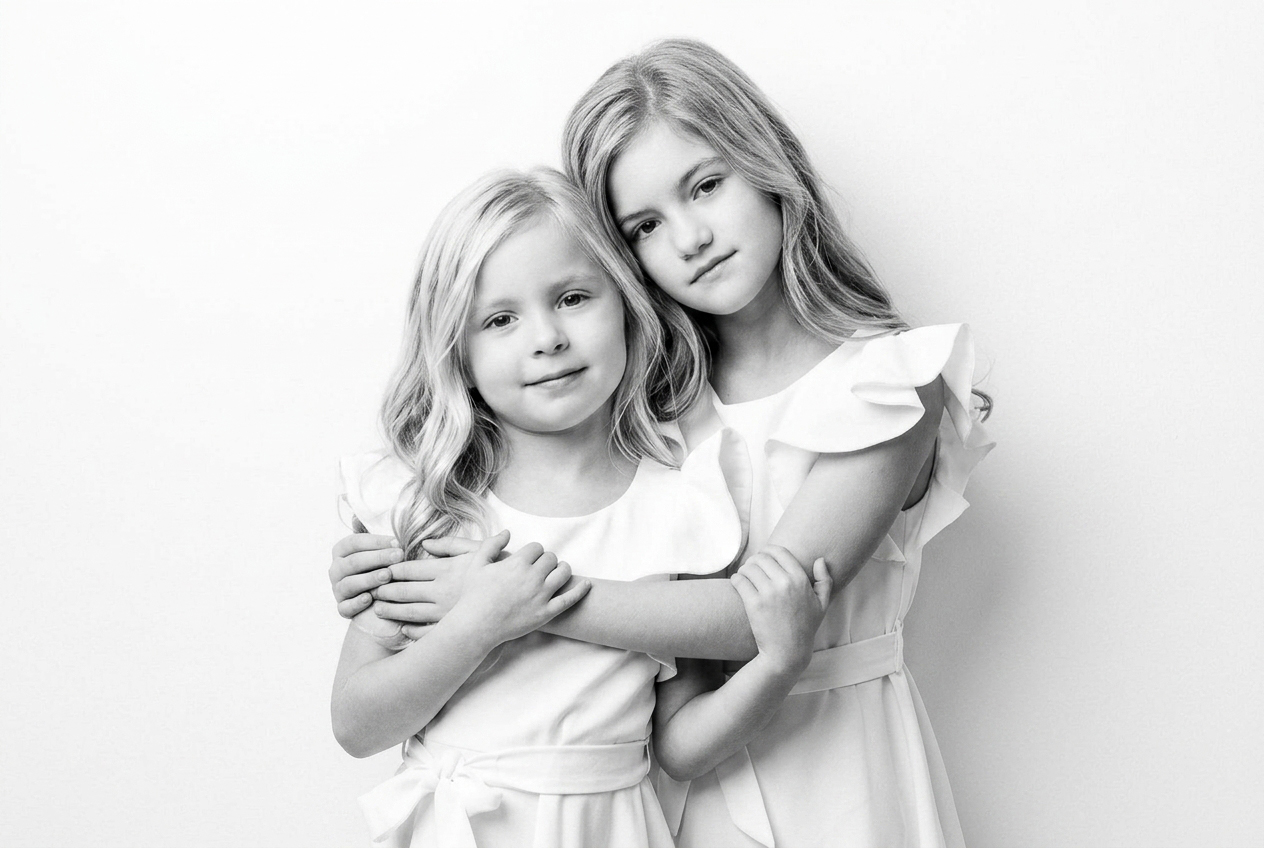 Retrato de familia completa en estudio, Madrid